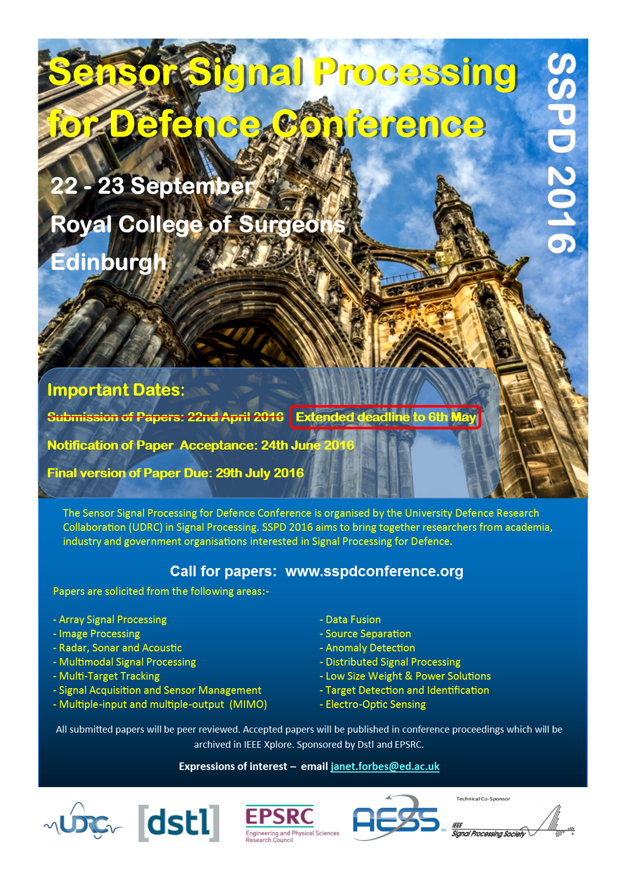 SSPD Conference 2016 Sensor Signal Processing for Defence